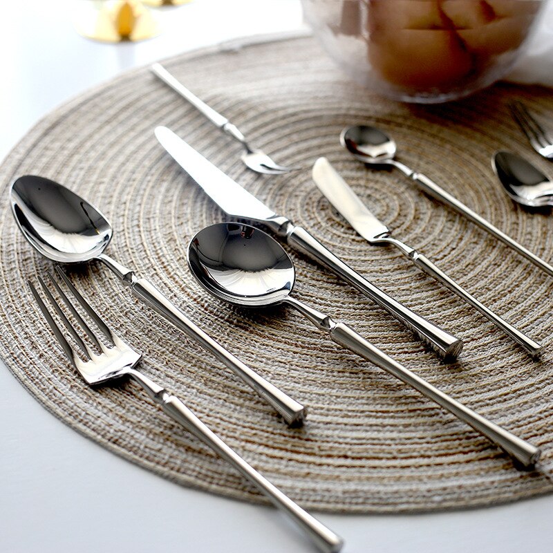 304 spiegel roestvrij staal dinermes vork lepel servies set luxe bestek zilverwerk steak koffie dessert fruit servies
