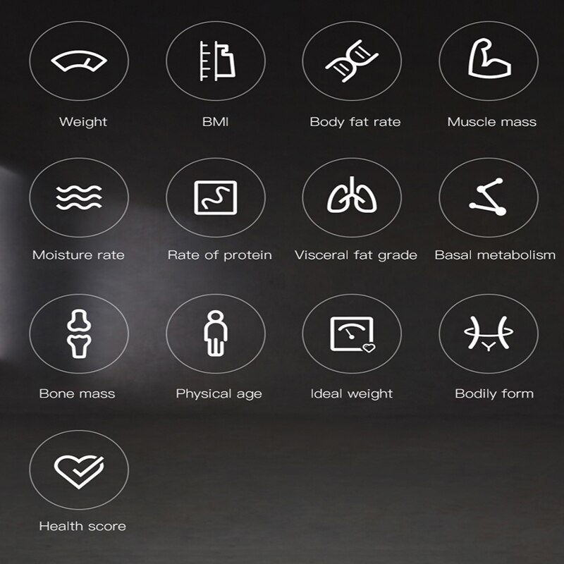 XiaoGui Body Fat Scale Weight And Fat Scale Bluetooth APP Floor Bathroom Digital Electronic LED Screen Water Muscle mass