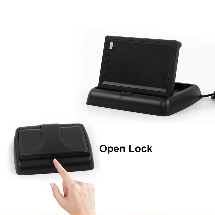 Car Monitor Display Foldable Color TFT LCD 4.3 Inch Mirror HD Screen for Rear View Camera Backup Reaverse