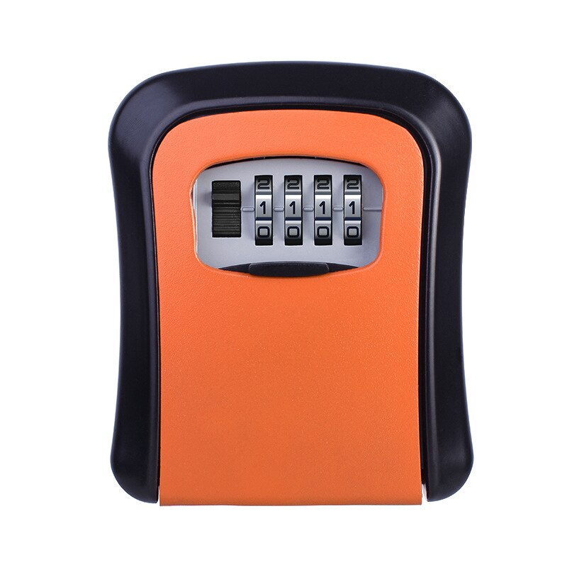 Durable Zinc Alloy Wall Mount Key Door Lock Storage Secret Security Box with 4 Password seguridad kluis Safety Accessories: Orange