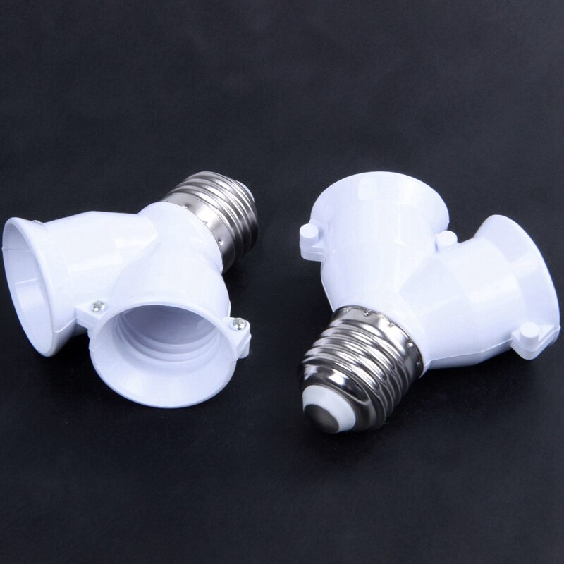 10 Pcs E27 to E27 Light Lamp Bulb Socket Y Shape 2 Splitter Convertor
