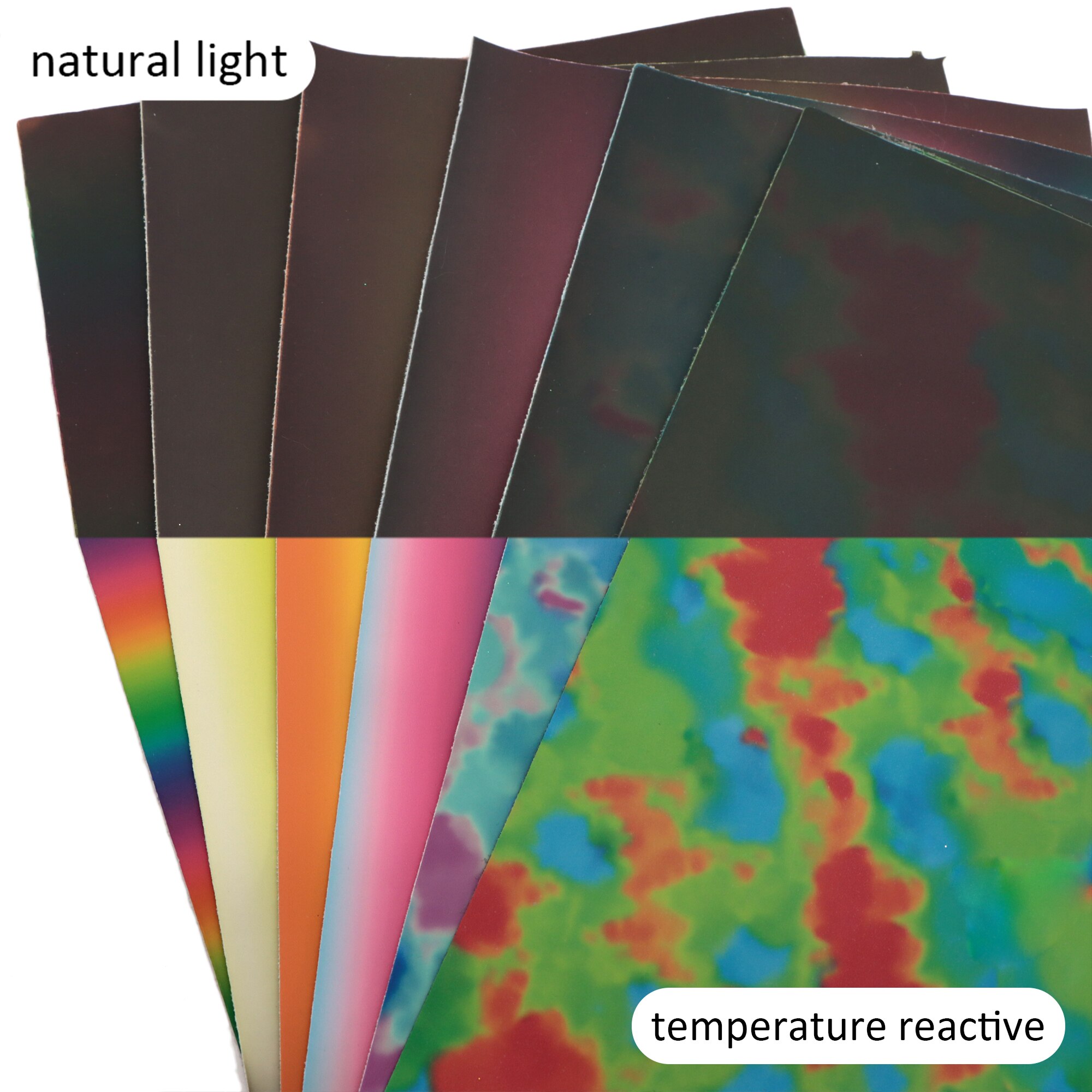 20*33cm Tie-dye Temperature Sensing Faux Leather Sheet Vinyl Leatherette Clothing Upholstery DIY Earring Accessories ,1Yc14044