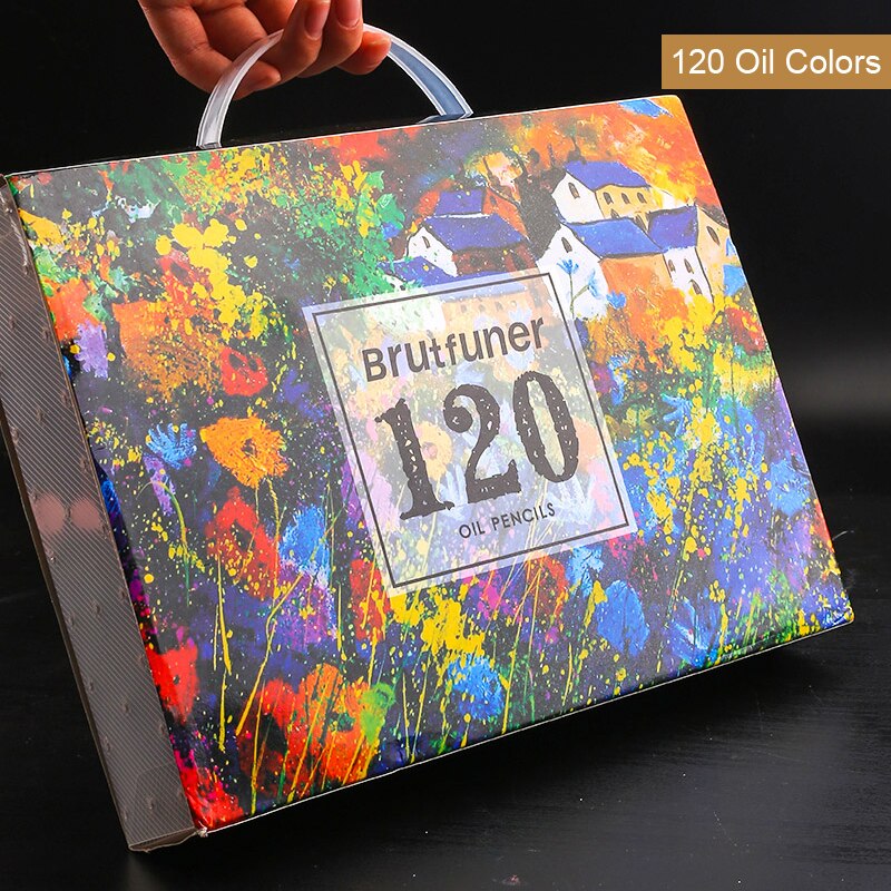 Lápices de colores al óleo profesionales, 48/72/120/160/180 colores, lápiz de acuarela suave de madera para la escuela, pintura, dibujo, suministros de arte: Oil 120 Colors