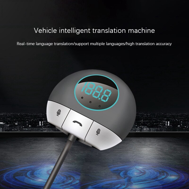 Auto Bluetooth Voice Vertaler 72 Talen Twee Manier Real Time Fm Handsfree Voor Leren Travelling Business Voldoen