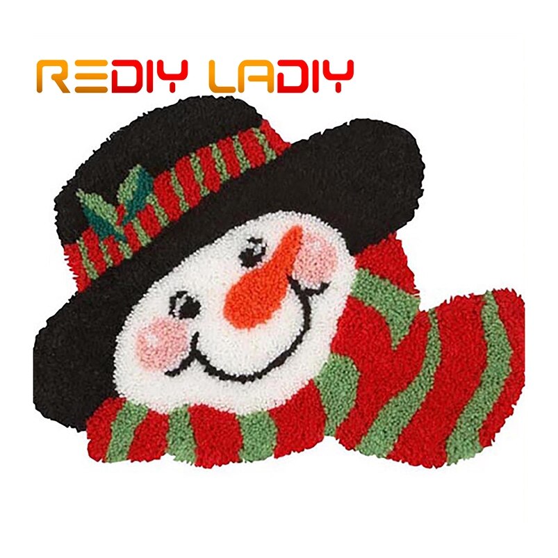 Trava gancho kit tapete crocheting tapete santa pai fio acrílico impresso cor lona almofada tapete crochê tapeçaria sofá decoração: ZD408