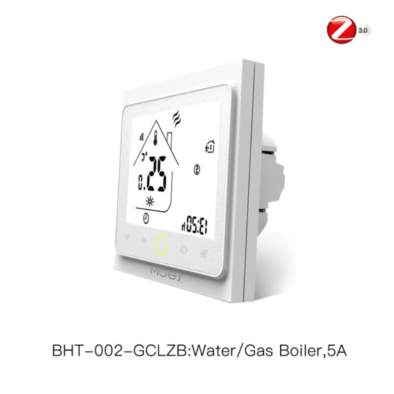 ZigBee Thermostat intelligent eau/chauffage électrique par le sol eau/chaudière à gaz Modules d'automatisation du régulateur de température Programmable: GC White 5A