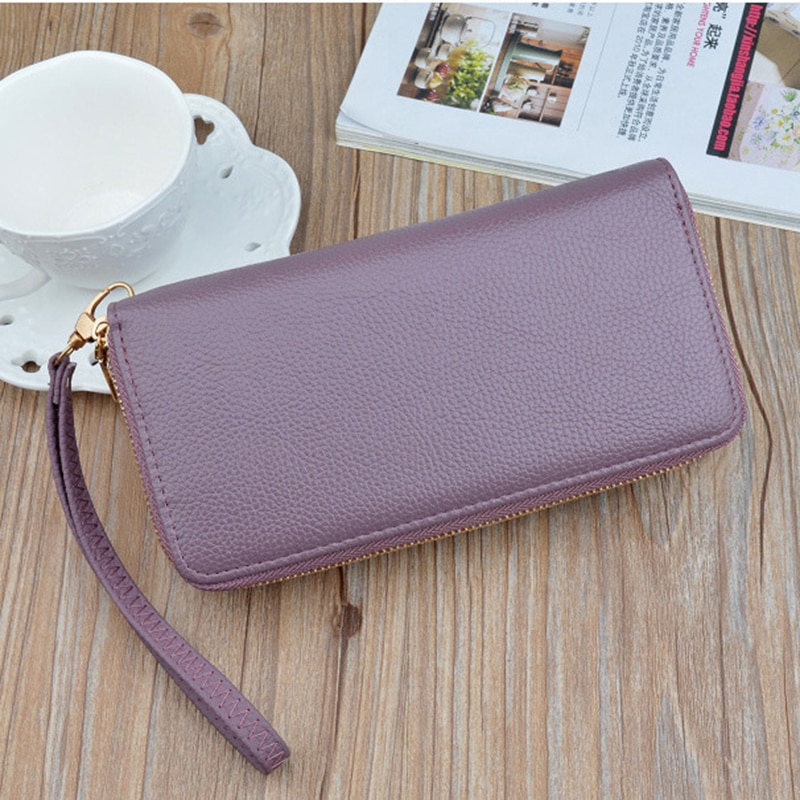 Phone Purses Women Wallets Big Female Purse Leather Brand Retro Ladies Long Woman Wallets Card Clutch Double Zipper