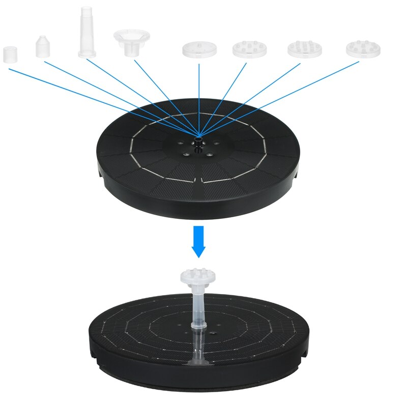 3.8W Floating Solar Panel Powered Fountain Pump Colorful LED Light Outdoor Swimming Pool Garden Water Fountain