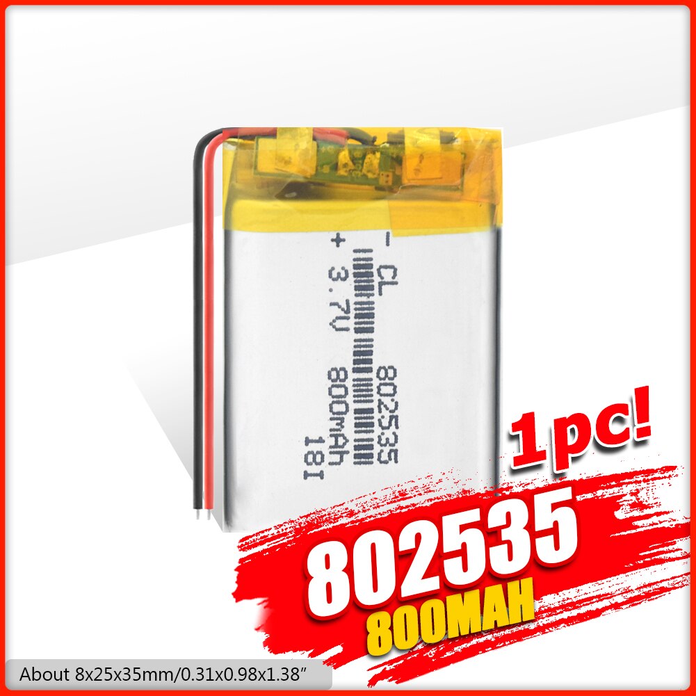 802535 3.7V 800Mah 082535 Lithium Polymeer Li-Po Li Ion Oplaadbare Batterij Cellen Voor Mp3 MP4 MP5 gps Psp Mobiele Bluetooth
