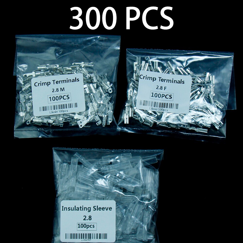 2.8/4.8/6.3mm Cable tube universal spring plug clamp wire crimped sheath crimping hand tool quick easy connection terminal cross: 2.8 FMS 300pcs Y