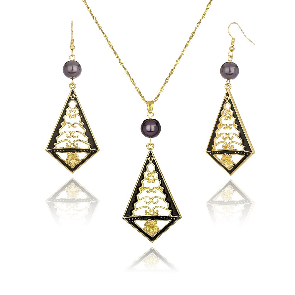 Vendita SophiaXuan moda Hawaiian Flowers Set di gioielli collana tartaruga donna promozione orecchini all&#39;ingrosso collana per donna: ZH0061GOGR