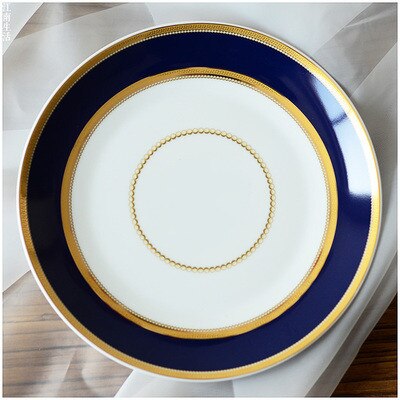 Porselen western tallerken hjem dekorasjon bryllup luksus blå gammel mann portrett ben porselen servise sett: 10.5 tommers plate