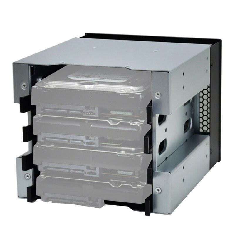 -3X Optical Drive Bay to 4-Bay 3.5Inch SATA SAS HDD Cage Rack Bracket Hard Drive Tray Caddy Adapter with SATA 3.0 Cable