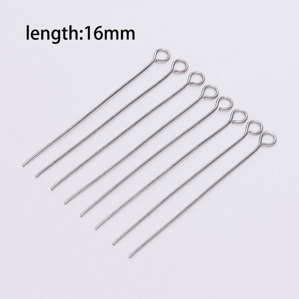 100 stücke edelstahl Auge Kopf Pins Metall Eye Pins Für Schmuck, Die Entdeckungen Diy Ohrringe Anhänger Schmuck Pins Liefert: 16mm