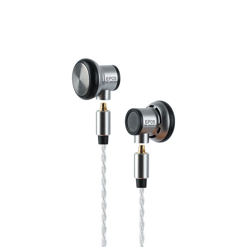 Jcally  ep05 flat head earbuds 16mm drivers high resolution pet biofilm 5n high purity ofc headphones with mmcx interchangeable cables: Silver cable no mic