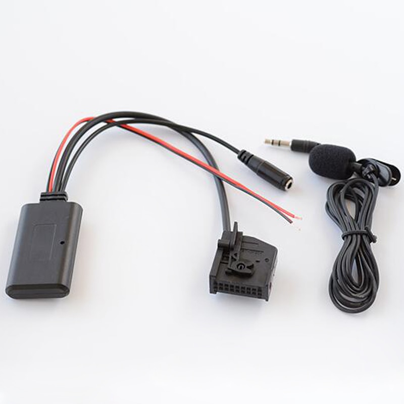 Biurlink bil bluetooth musik modtager aux adapter opkald mikrofon håndfri kabel til mercedes benz comand 2.0 aps  w203 w209 w211