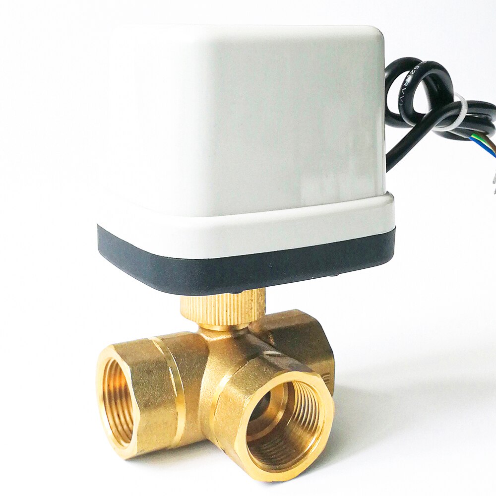 3-WAY Electric actuated ball valve 3/4", DC12V electric ball valve easy for install and uninstall, 3 control wires valve