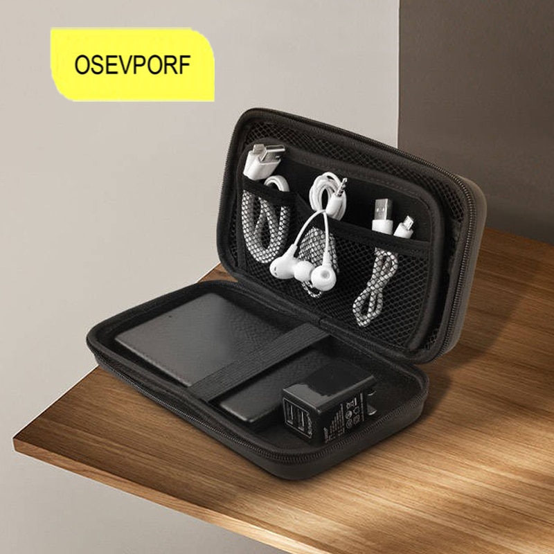 Energie Bank fallen Harte fallen Kasten Für schwer Antrieb Disk USB Kabel Externe Speicher Durchführung SSD HDD Kopfhörer USB Kabel ladegerät Fällen