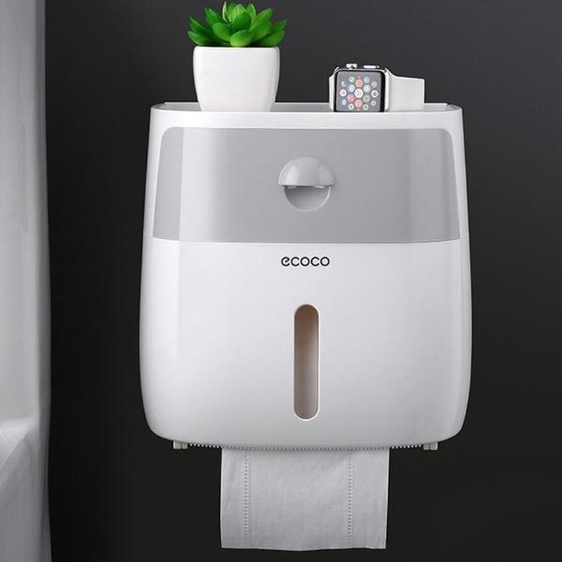 Carrywon Wall-mounted Press-open Waterproof Double-deck Paper Towel Boxes Toilet Belts Drawers and Shelves Double-layer Tissue