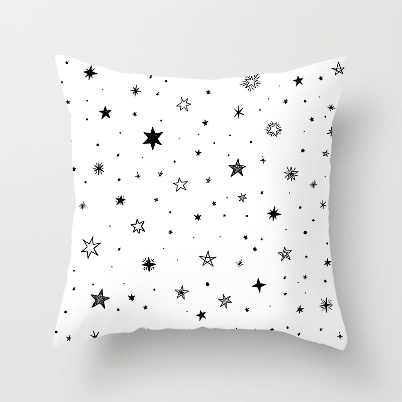 YWZN Black and White Geometric Decorative Pillowcases Polyester Throw Pillow Case Striped Geometric Pillowcase kussensloop: 15