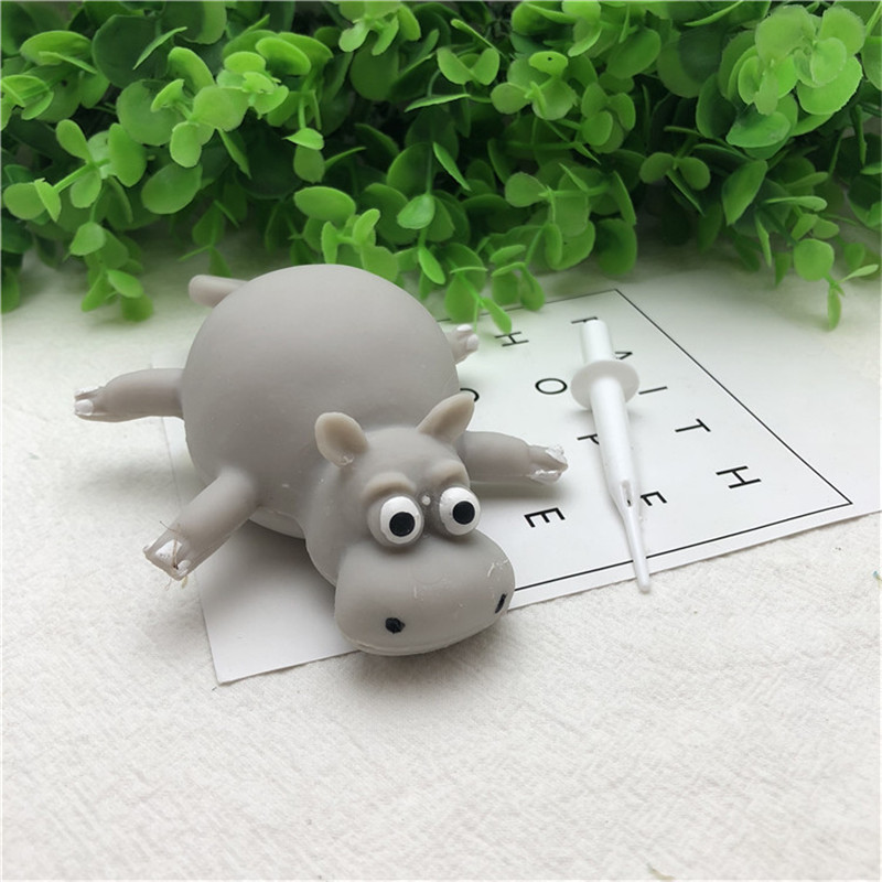 11 stili Divertente Squishy TPR Che Soffia Animale Spremere Anti-stress In Gomma Morbida Giochi Gonfiabili Palla Giocattoli Per I Bambini I Bambini G: hippo