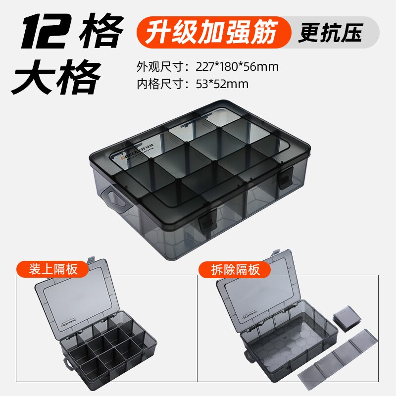 Chest Portable Tool Box Electrician Repair Storage Plastic Tools Box Caja Herramientas Screw Organizer EA60GX: 12 grid large
