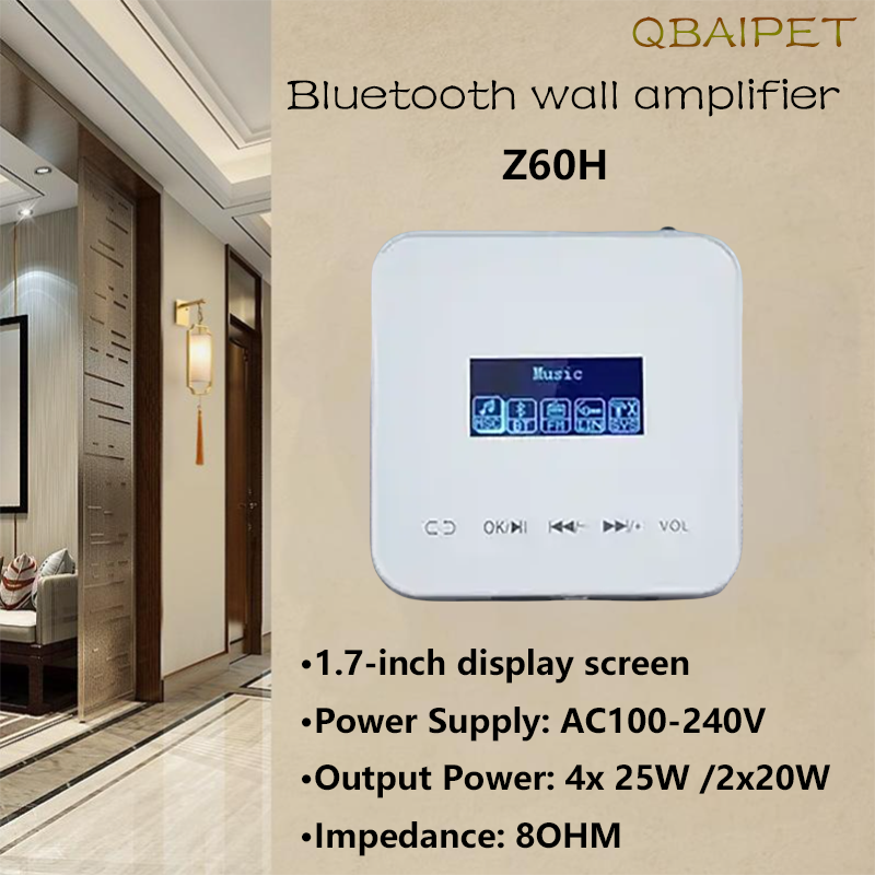 86 Bluetooth Mini tło domu System muzyczny jest kompatybilny ze szklaną klawisz dotykowy wzmacniacza ściennego i obsługuje FM USB TF