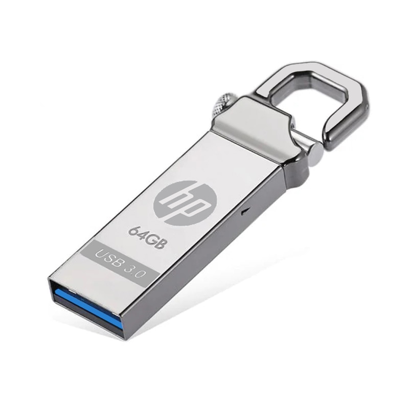 Unidad Flash USB de Metal HP 32GB 64GB DIY Pendrive X750W Cle USB 3,0 memoria Stick llave gancho de pulgar bloqueo Fles disco en llave