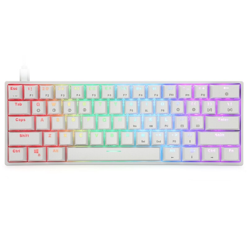 Teclado mecánico portátil SK61, interruptores ópticos Gateron, retroiluminado, intercambio en , 60%