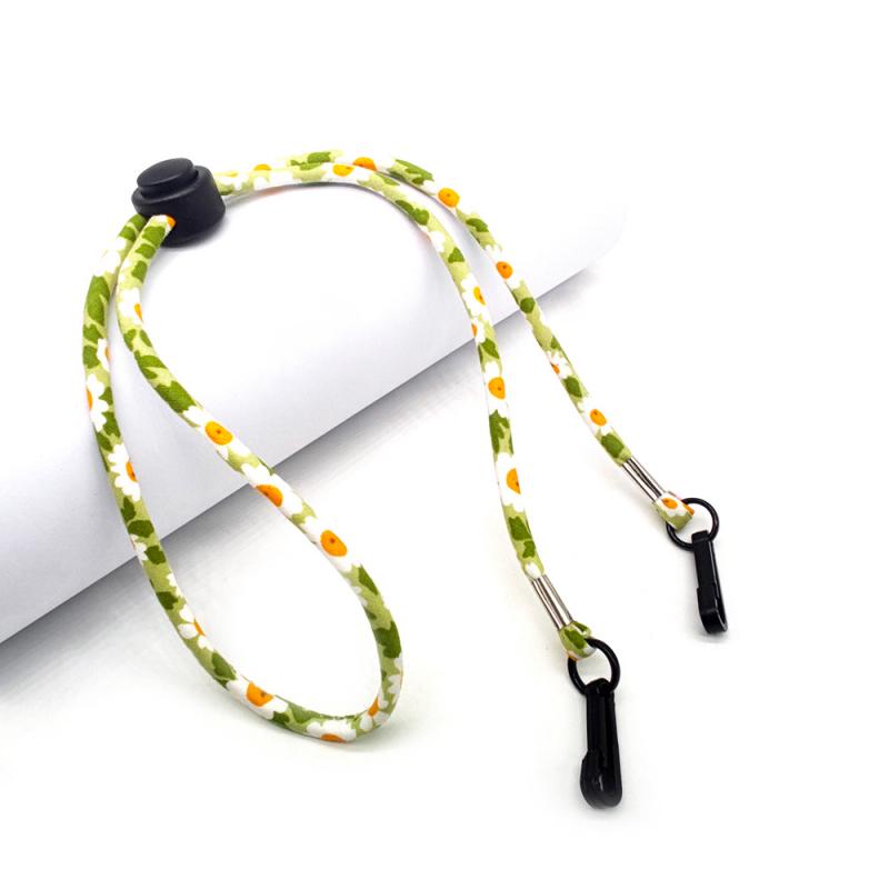 Cuerda ajustable para colgar en la oreja, dos ganchos, para coser mascarillas, cordón, flores: 02