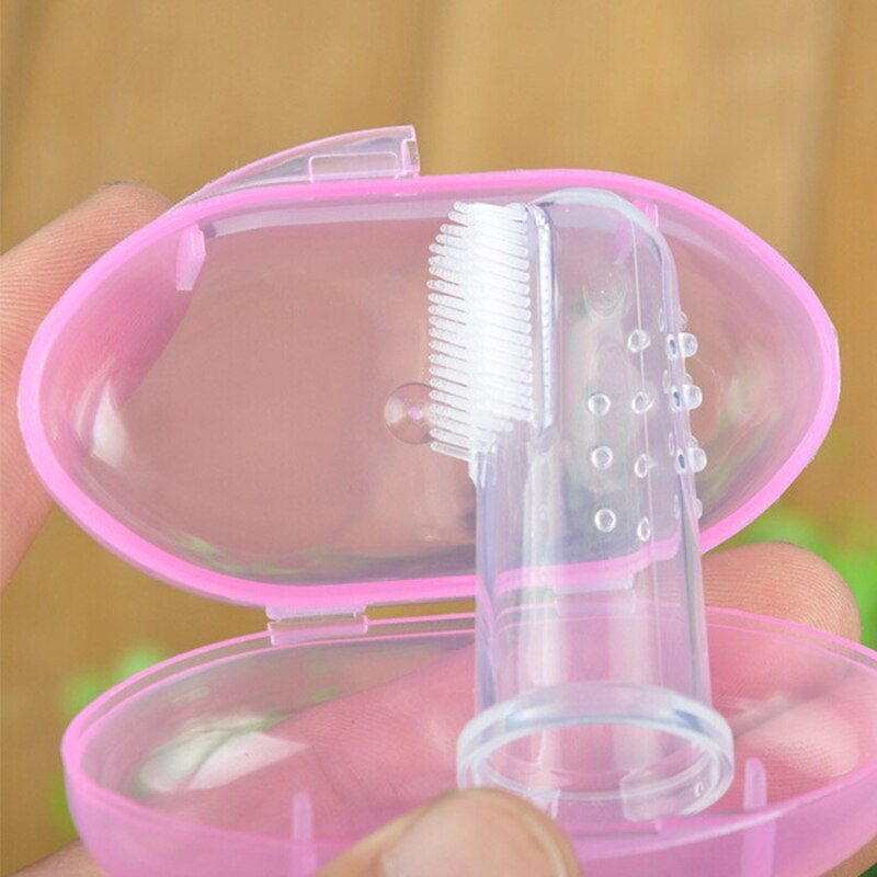 Brosse à dents en Silicone pour bébé, avec boîte, en caoutchouc, pour garçon et fille, masseur, nettoyage, 1 pièce