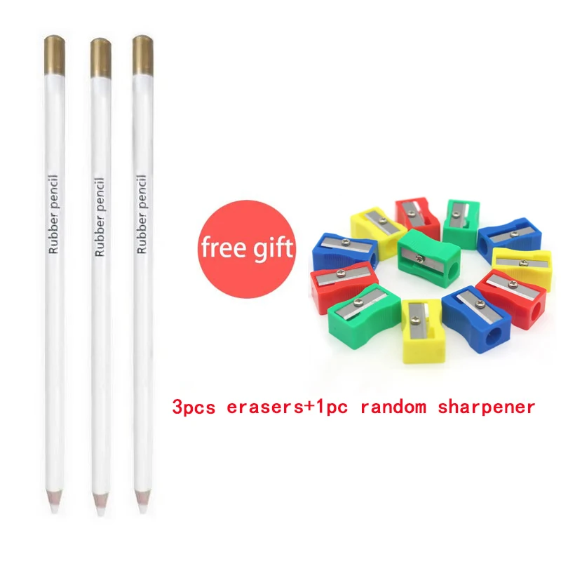 Rubber Pen Eraser High Precision Pen Shape Erasers for Painting Drawing Manga Highlight School Art Supply Korean Stationery: Red