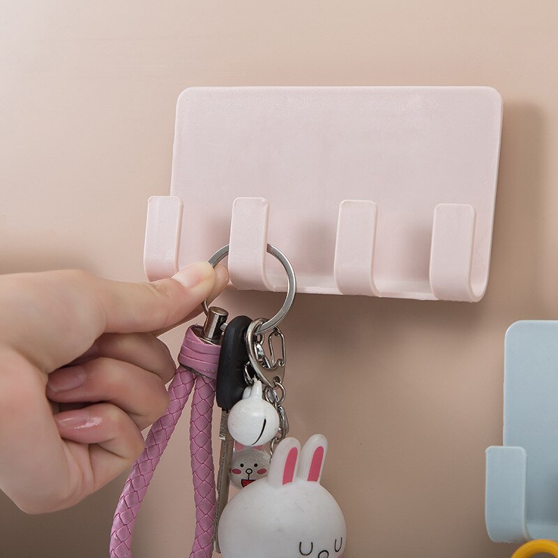 Pasta Mobiele Telefoon Opladen Beugel Muur gemonteerde Tablet Stand Kantoor Huishouden Muur Zonder Trace 4 Haak Opbergrek Sleutel plank