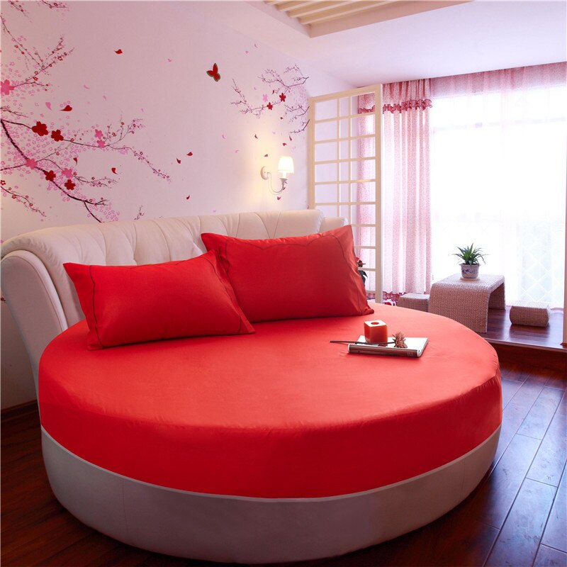 Hotel Ronde Beddengoed Voorzien Laken Met Elastische Band Romantische Thema Hotel Ronde Matrashoes Diameter 200 Cm-220 cm