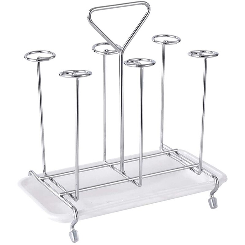 SHGO -Cup Drying Rack Stand,6 Cup Metal Glass Cup ... – Grandado