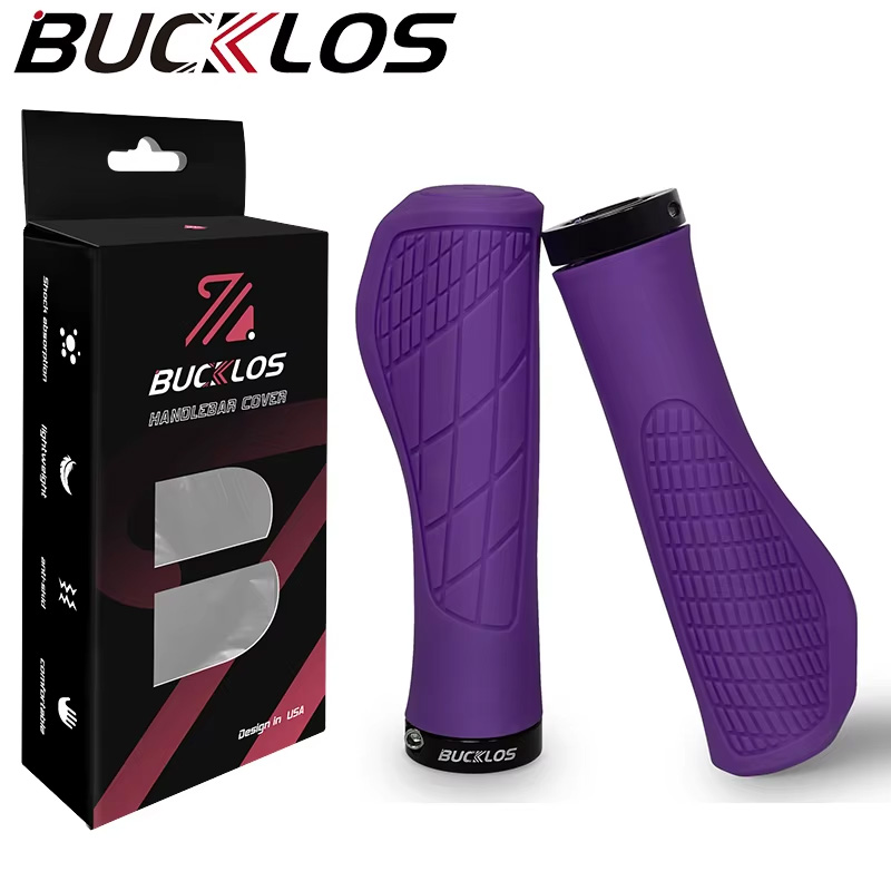 BUCKLOS Bicycle Handlebar Grip Ruber Bike Handle Bar Grips Shock Absorbing Lockable MTB Cuffs Cycling Accessories: Navy Blue