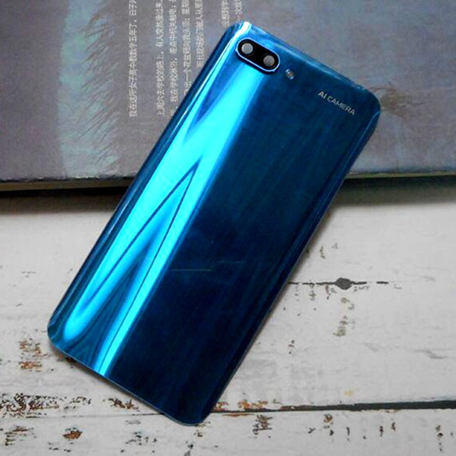 Takalasi huawei honor 10:lle takakannen kotelo takakameran linssillä honorille 10 paristoluukun takakannen col -l29 vaihto: Sininen objektiivin kanssa