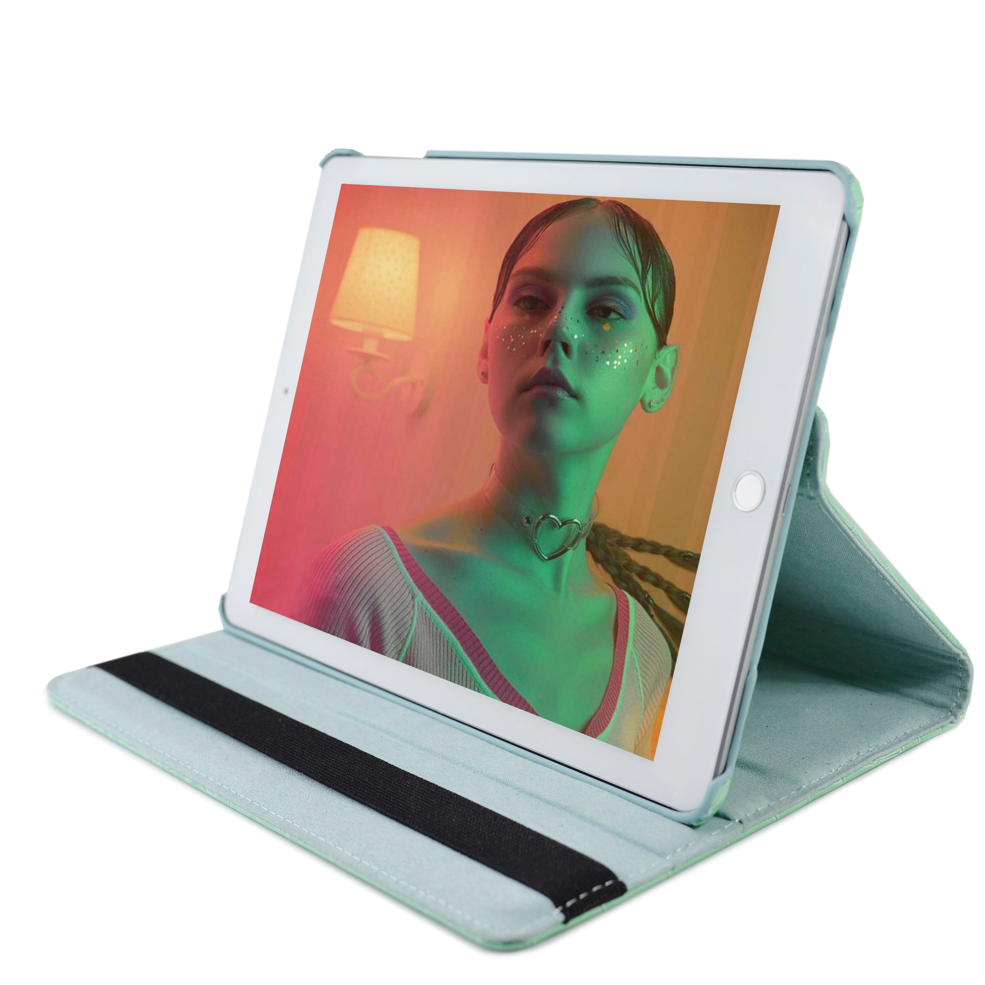 Funda con patrón de cocodrilo para iPad, cubierta de cuero abatible inteligente de grados para iPad Air 2 Air Generation, para el iPad 9,7 , 360