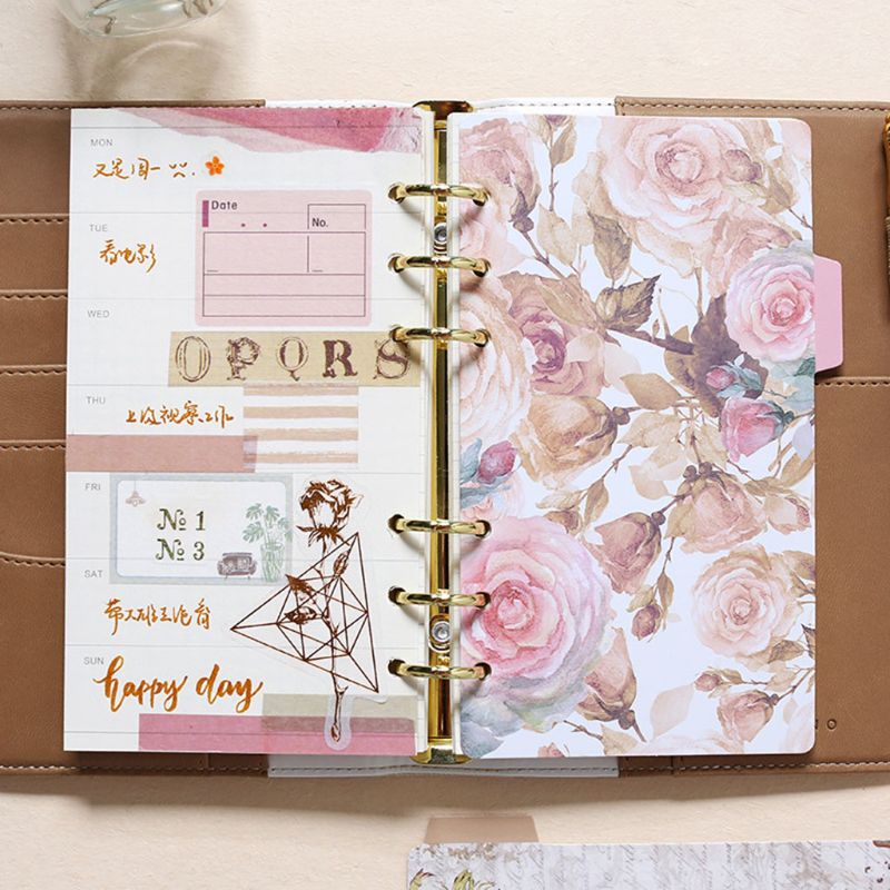 1Set A5 A6 Loose Leaf Notebook Divider 6 Hole Index Separator Diary Paper Planner Binders Students Staionery Supplies