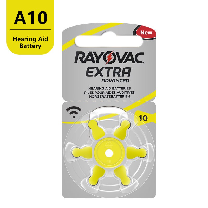RAYOVAC-batería para audífonos CIC, 6 uds./1 tarjeta EXTRA Zinc Air 1,45 V, A10 10A 10 PR70