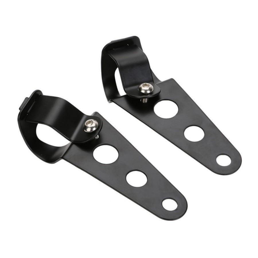 7" Motorcycle Headlight Lamp Amber LED Turn Signal Indicator With Bracket For Harley Chopper Cafe Racer Bobber