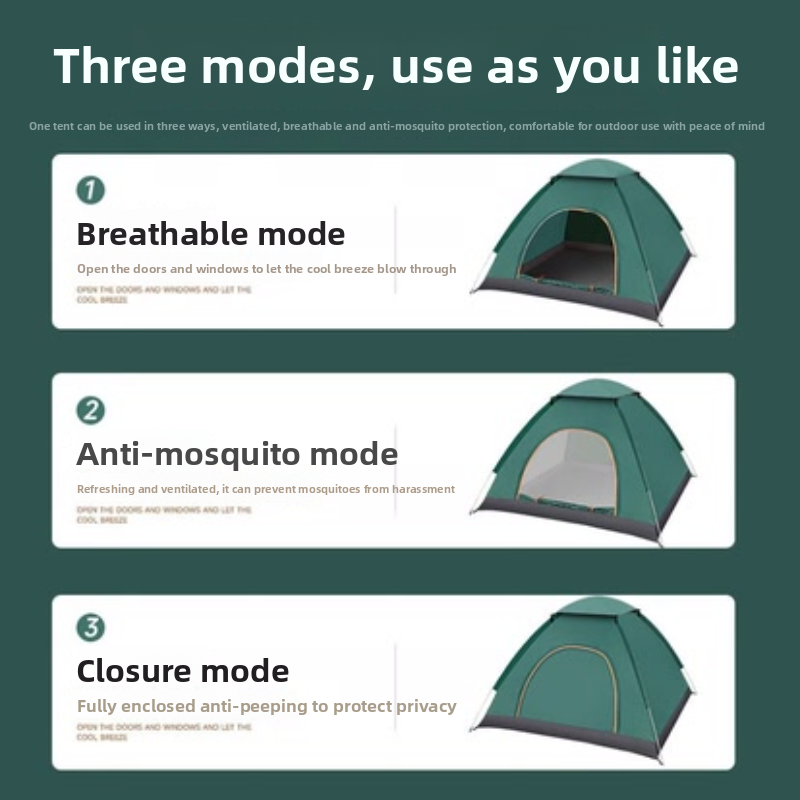 Tienda de campaña para 2-3 personas, tiendas automáticas para acampar, tienda de campaña familiar impermeable, tienda de campaña fácil de configurar, cúpula portátil a prueba de viento