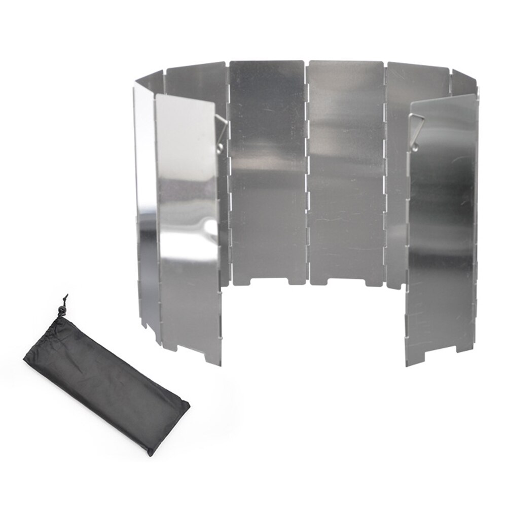 10 Plates Aluminium Alloy Fold Camping Cooker Gas Stove Wind Shield Screen Windproof Foldable BBQ Outdoor Aluminum Windshield