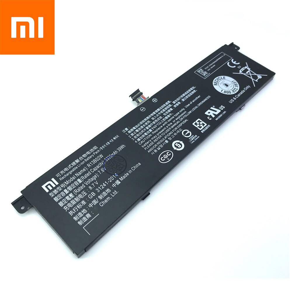 Xiaomi-Batería de tableta Mi Air Original, 13,3 ", 5230mAh, R13B01W, R13B02W, 7,6 V, 39WH