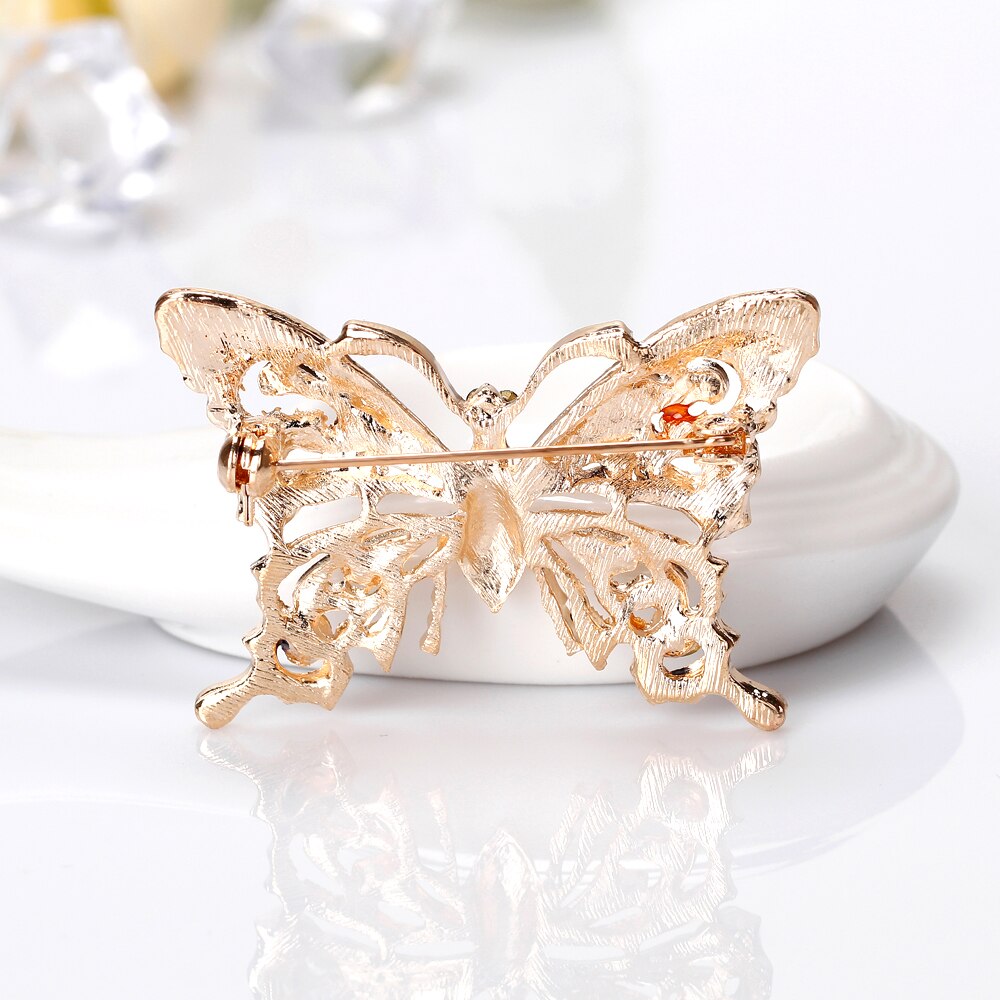 Crystal Butterfly Brooch For Women Brooch Collar Pins Corsage Rhinestone Insect Animal Brooch Badges Jewelry Accessories