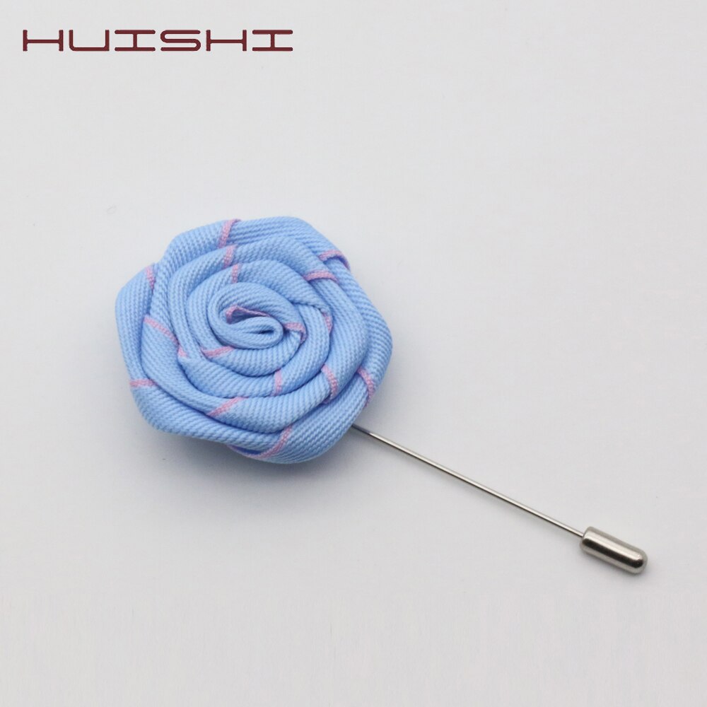 HUISHI Twee Kleur Stof Bloem Broches Revers Pin Mannen Vrouwen Broche Suits Decoratie Reversspeldjes Voor Suits Accessoires 12 Kleur