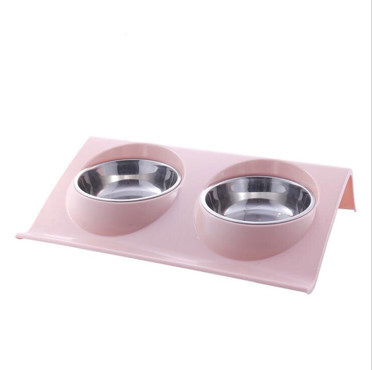 anti splash stainless steel pet bowl double bowl cat food basin dog product water basin rice basin anti overturning package: 3 / L