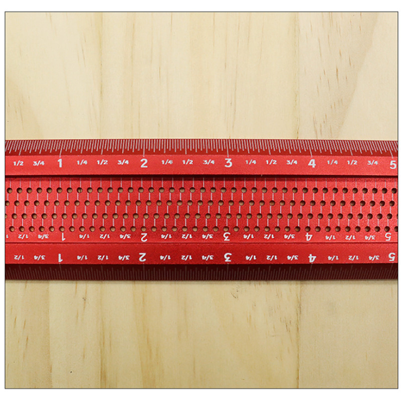 Trazador de carpintería de 6/12 pulgadas, regla en T de marcado de precisión, calibre cuadrado en T de aleación de aluminio, herramienta de medición de dibujo de línea cruzada