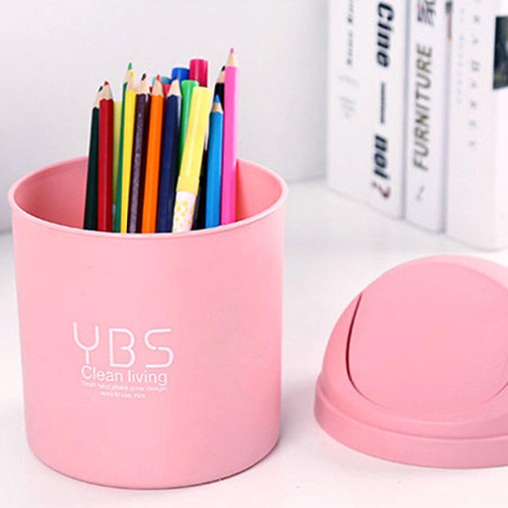 Mini Small Waste Bin Desktop Garbage Basket Home Table Plastic Office Supplies Trash Can Dustbin Sundries Barrel Box