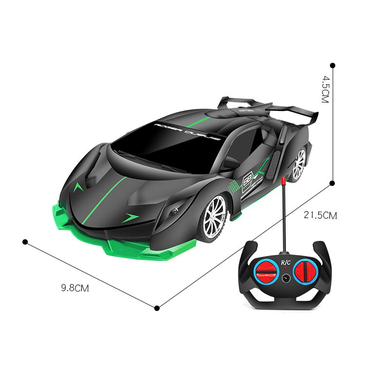 1:18 Rc Auto 4wd MODE2 Kunststoff Power Räder für Kinder Jungen Spielzeug Pädagogisches Spielzeug Fernbedienung Auto Spielzeug für Kinder: GREEN BLACK RC CAR 1